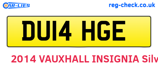 DU14HGE are the vehicle registration plates.