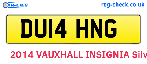 DU14HNG are the vehicle registration plates.