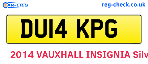 DU14KPG are the vehicle registration plates.