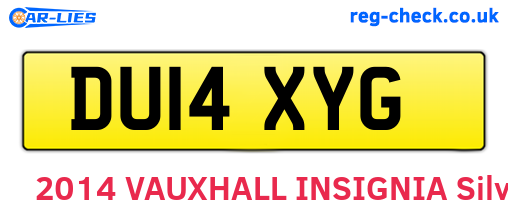 DU14XYG are the vehicle registration plates.