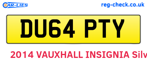 DU64PTY are the vehicle registration plates.