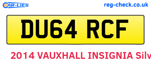 DU64RCF are the vehicle registration plates.