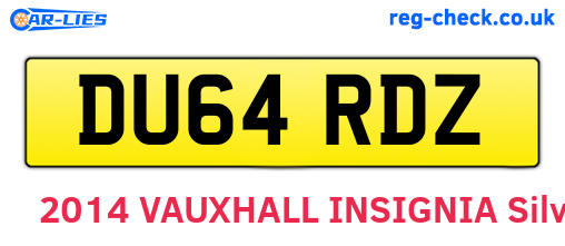 DU64RDZ are the vehicle registration plates.
