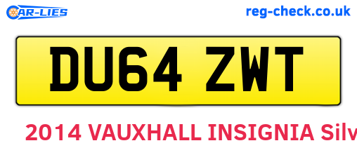 DU64ZWT are the vehicle registration plates.
