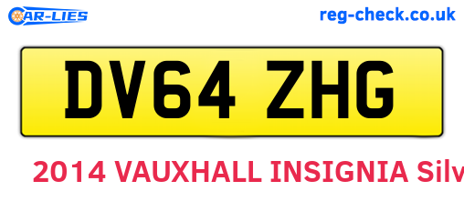 DV64ZHG are the vehicle registration plates.