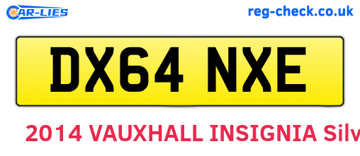 DX64NXE are the vehicle registration plates.