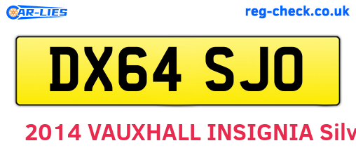 DX64SJO are the vehicle registration plates.