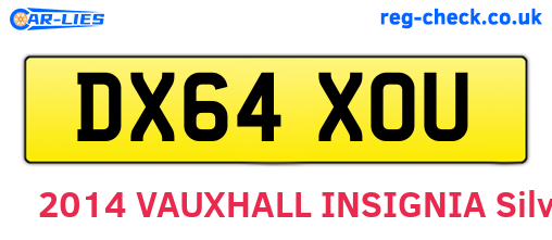 DX64XOU are the vehicle registration plates.