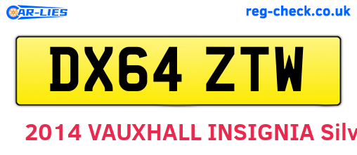 DX64ZTW are the vehicle registration plates.