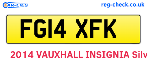FG14XFK are the vehicle registration plates.