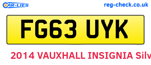FG63UYK are the vehicle registration plates.