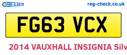 FG63VCX are the vehicle registration plates.