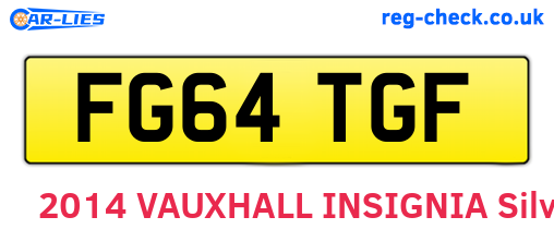 FG64TGF are the vehicle registration plates.