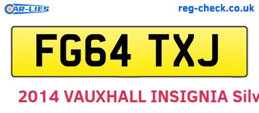 FG64TXJ are the vehicle registration plates.