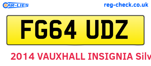 FG64UDZ are the vehicle registration plates.