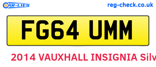FG64UMM are the vehicle registration plates.