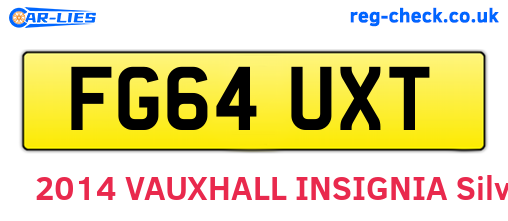 FG64UXT are the vehicle registration plates.