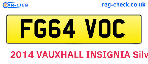 FG64VOC are the vehicle registration plates.