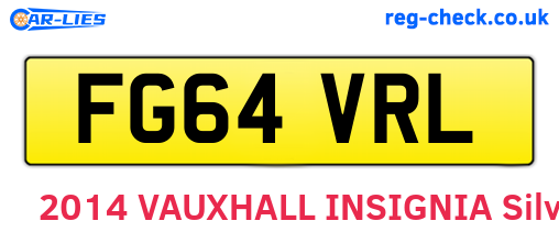 FG64VRL are the vehicle registration plates.
