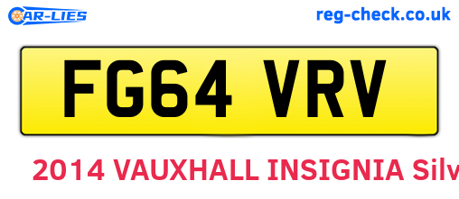 FG64VRV are the vehicle registration plates.