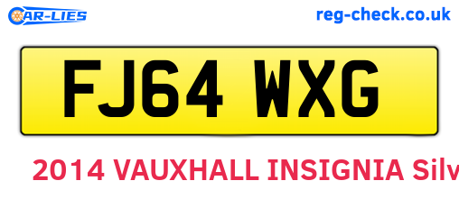 FJ64WXG are the vehicle registration plates.