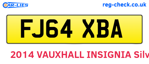 FJ64XBA are the vehicle registration plates.