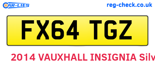 FX64TGZ are the vehicle registration plates.