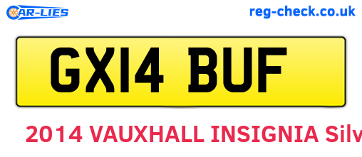 GX14BUF are the vehicle registration plates.