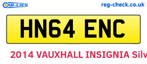 HN64ENC are the vehicle registration plates.