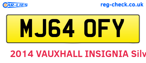MJ64OFY are the vehicle registration plates.