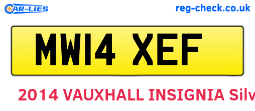 MW14XEF are the vehicle registration plates.