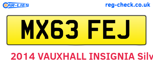 MX63FEJ are the vehicle registration plates.