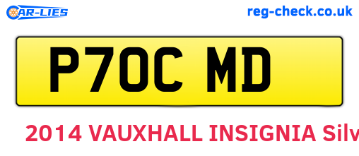 P70CMD are the vehicle registration plates.