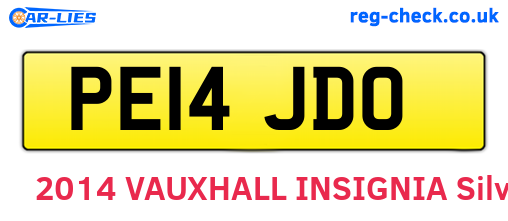 PE14JDO are the vehicle registration plates.