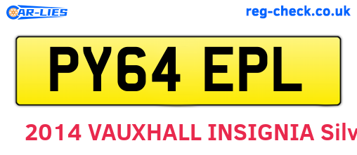 PY64EPL are the vehicle registration plates.