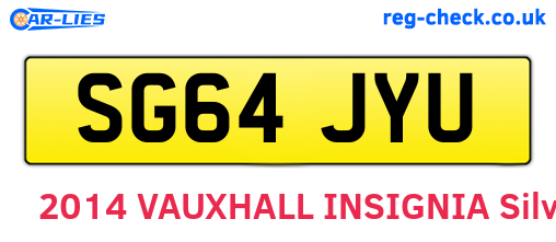 SG64JYU are the vehicle registration plates.
