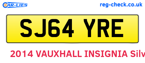SJ64YRE are the vehicle registration plates.