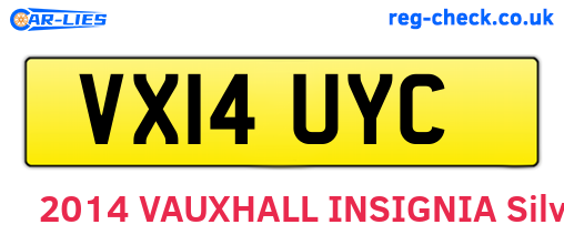 VX14UYC are the vehicle registration plates.