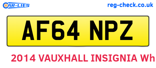 AF64NPZ are the vehicle registration plates.