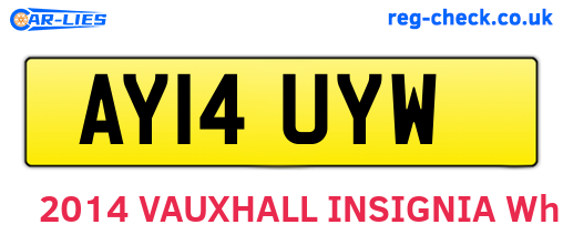 AY14UYW are the vehicle registration plates.