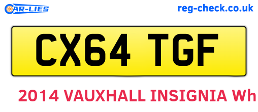 CX64TGF are the vehicle registration plates.