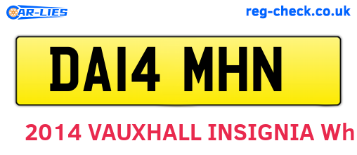 DA14MHN are the vehicle registration plates.
