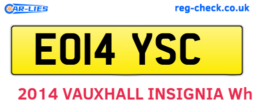 EO14YSC are the vehicle registration plates.