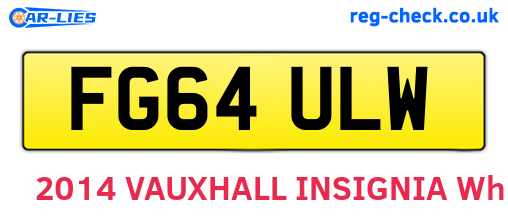 FG64ULW are the vehicle registration plates.