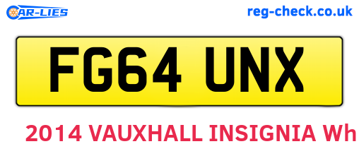 FG64UNX are the vehicle registration plates.