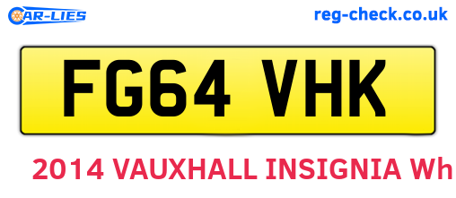 FG64VHK are the vehicle registration plates.
