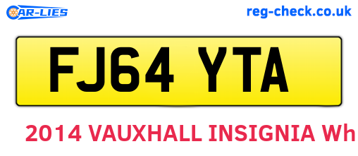 FJ64YTA are the vehicle registration plates.