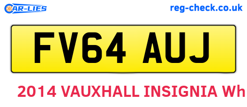 FV64AUJ are the vehicle registration plates.