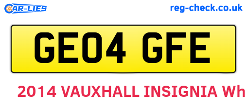 GE04GFE are the vehicle registration plates.