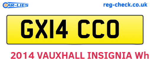 GX14CCO are the vehicle registration plates.